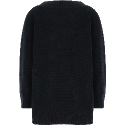 Radames Black Sweater with Boat Neckline in Wool and Cashmere Woman