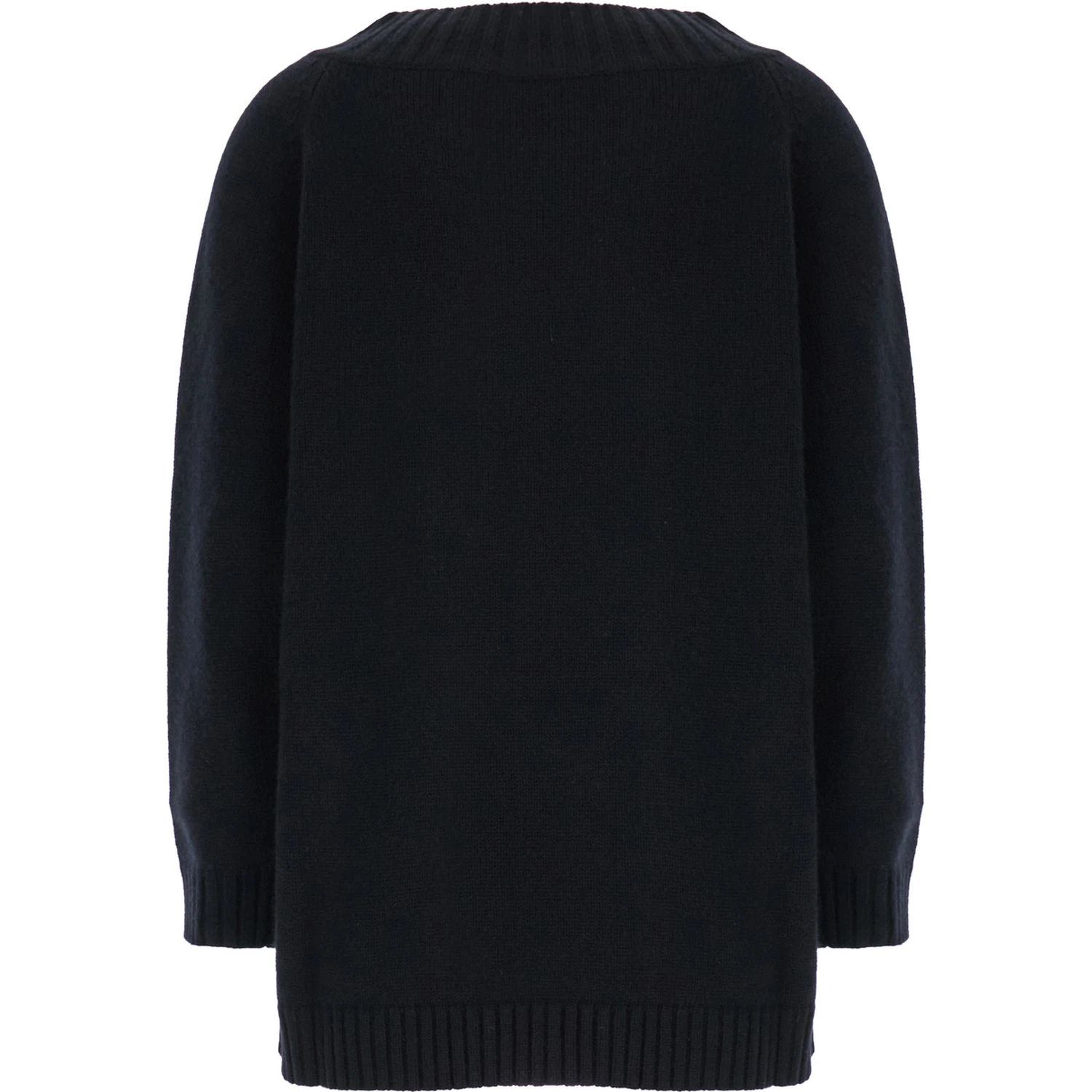 Radames Black Sweater with Boat Neckline in Wool and Cashmere Woman
