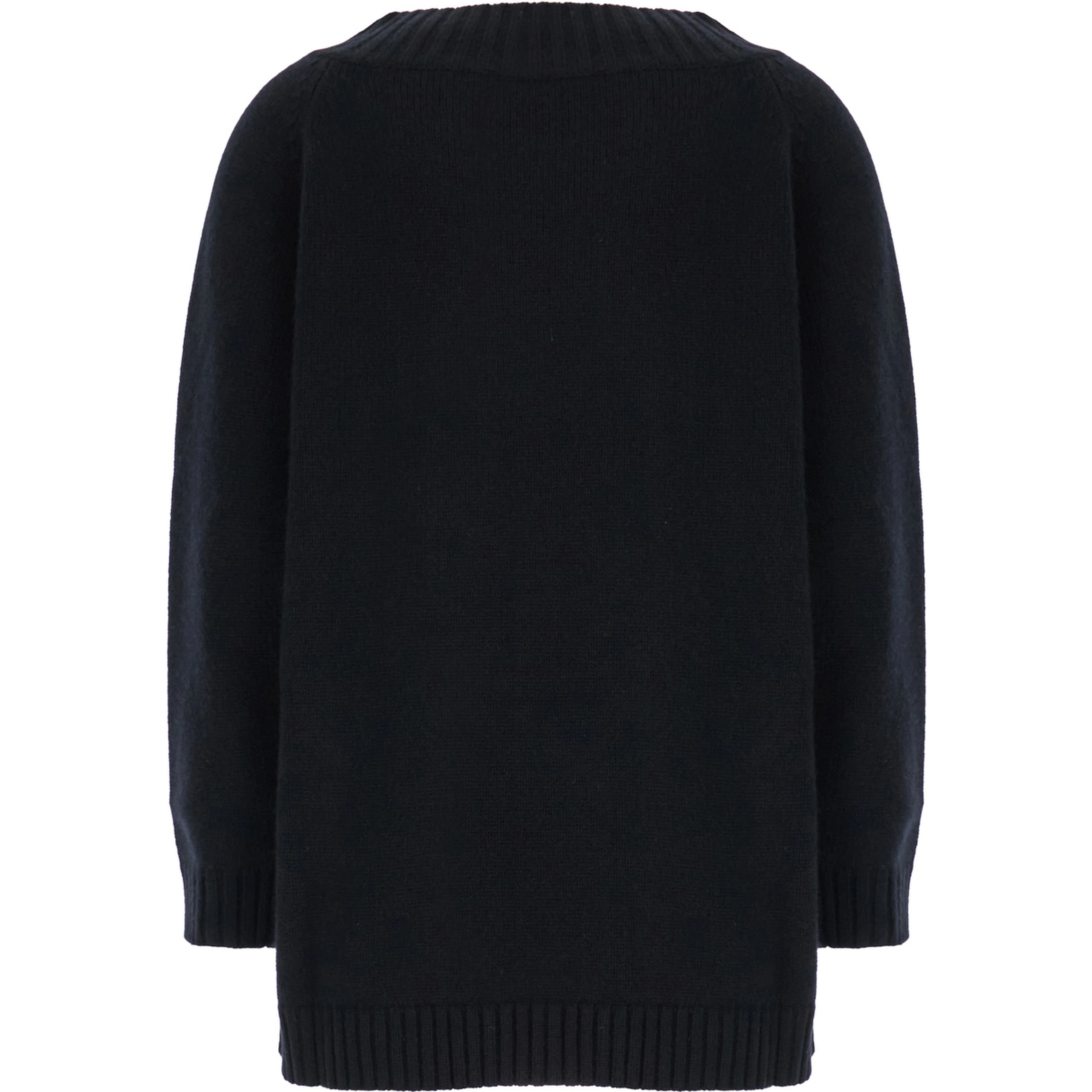 Radames Black Sweater with Boat Neckline in Wool and Cashmere Woman