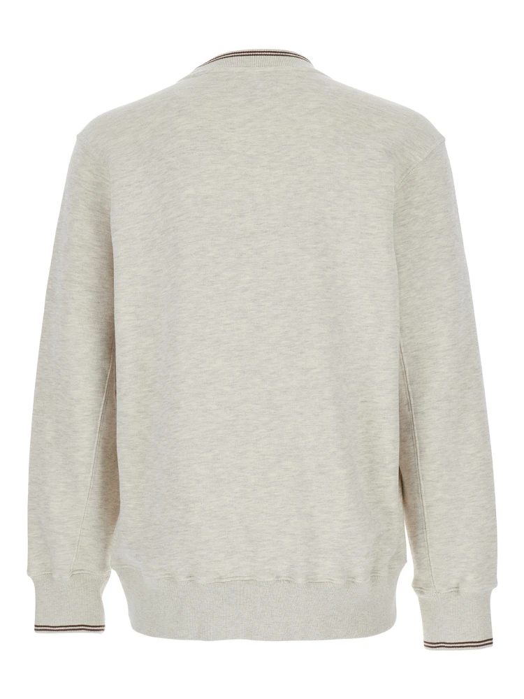 Grey Crewneck Sweatshirt with Logo Print in Jersey Man alternative