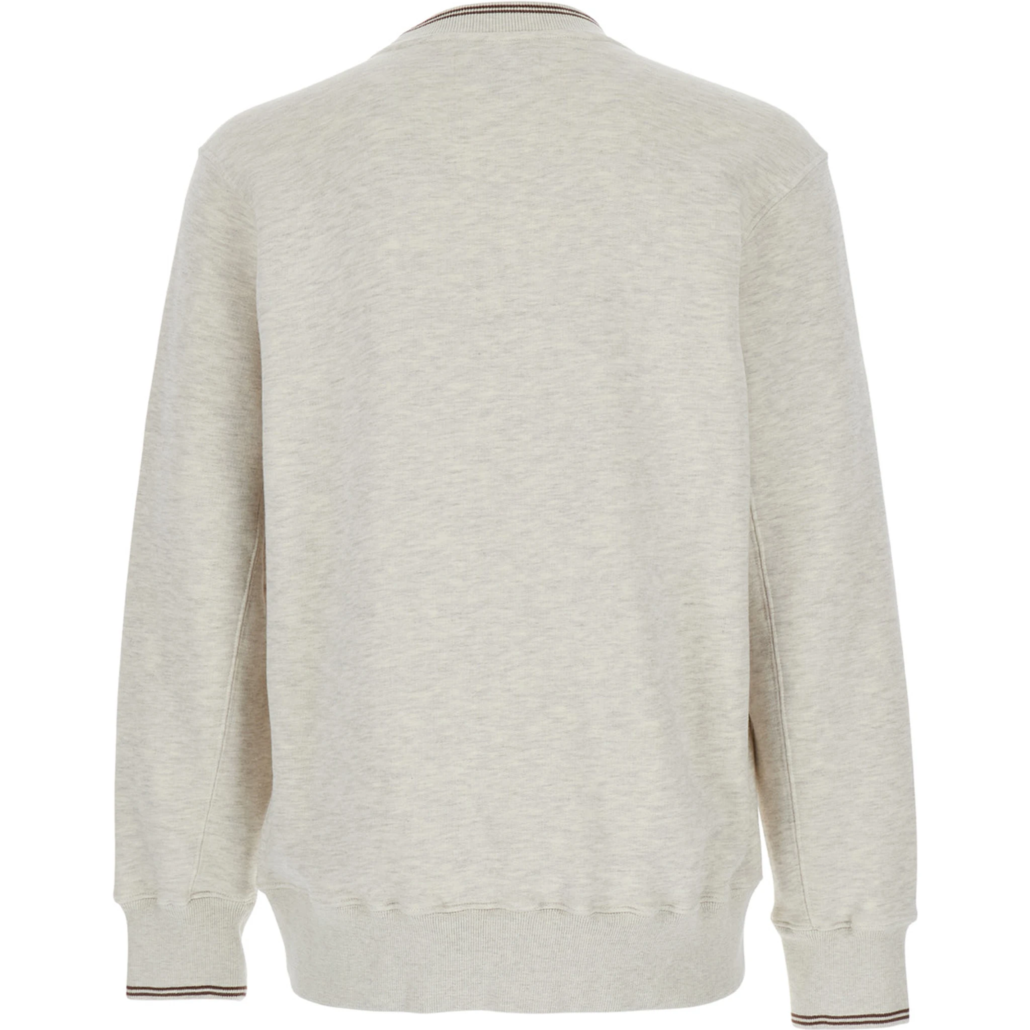 Grey Crewneck Sweatshirt with Logo Print in Jersey Man