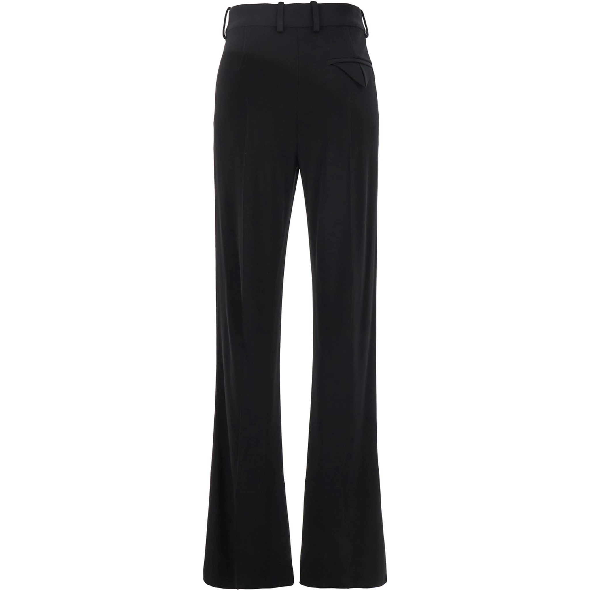 Black Flared Pants with Belt Loops in Viscose Blend Woman