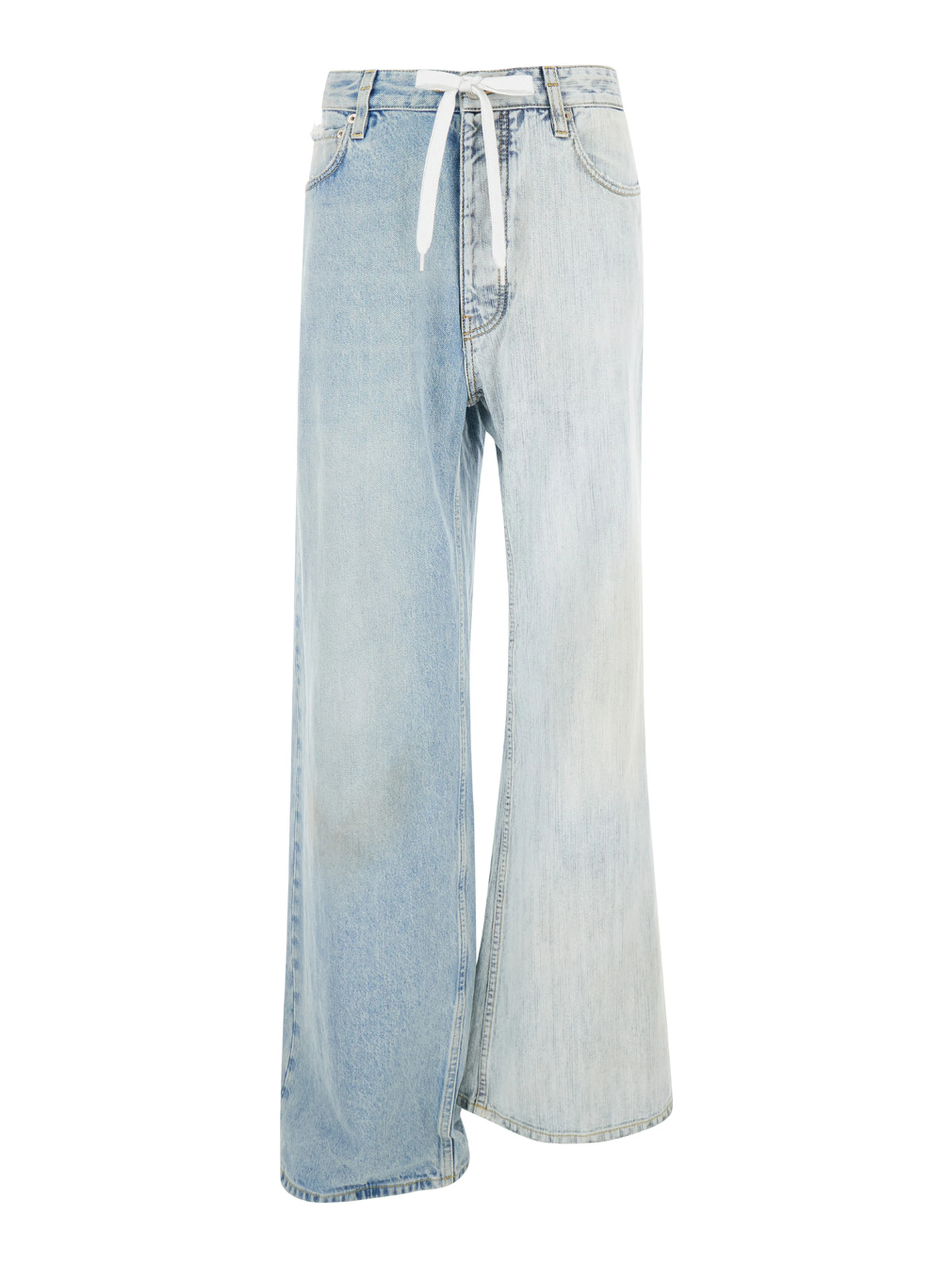 Fifty-Fifty Light Blue Jeans with Asymmetric Legs in Denim Women