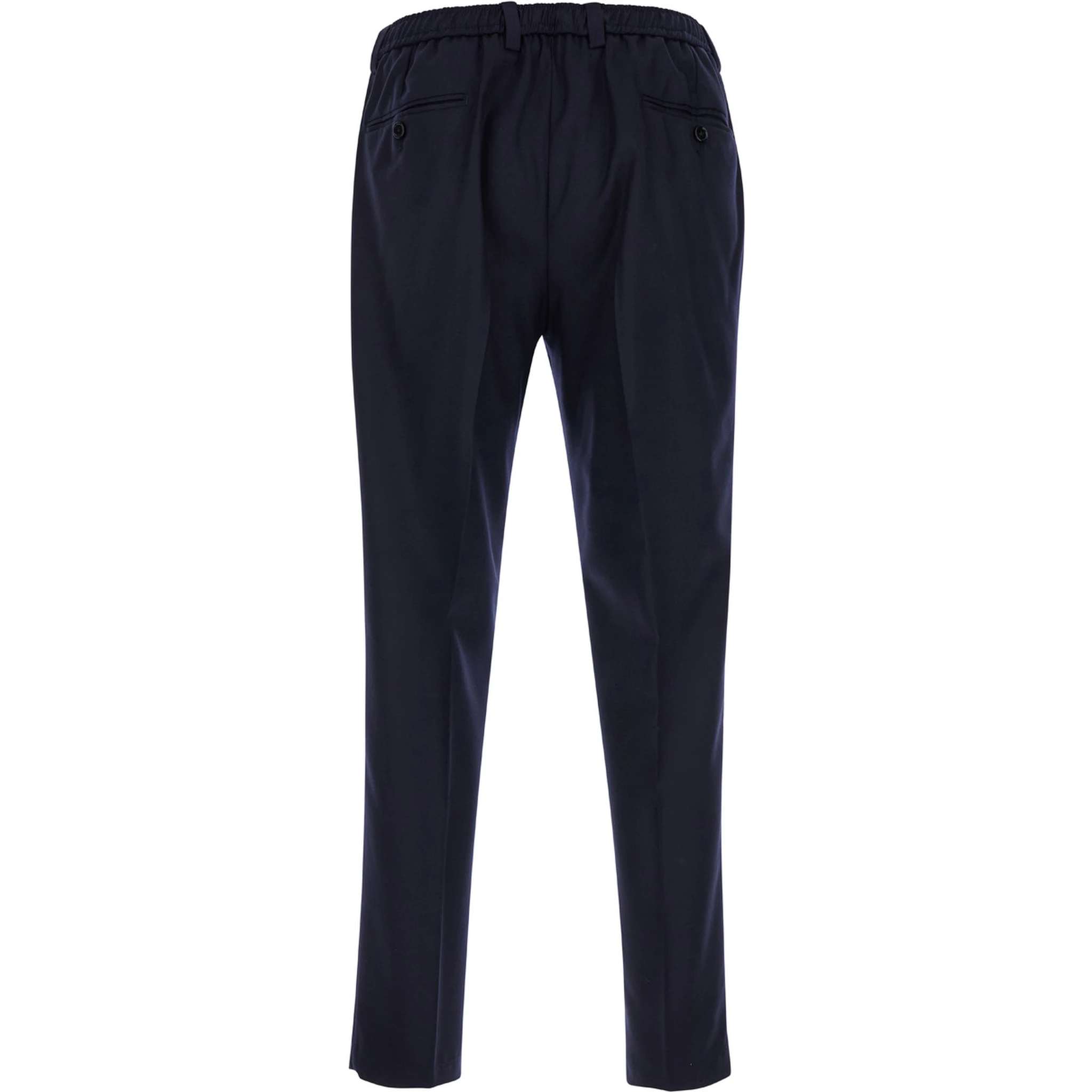 Blue High Waist Pants in Wool Man