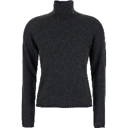 كنزة Adda الرمادية ذات الرقبة العالية من الكشمير للنساء