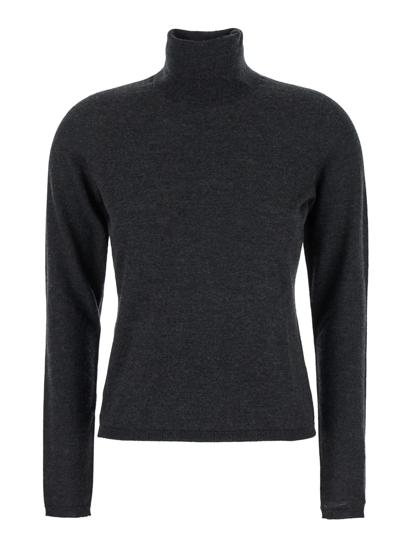Adda Grey High Neck Sweater in Cashmere Woman
