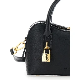 Ryder Black Small Handbag with Two Top Handles and Front Padlock Detail with Logo in Ecoleather Woman