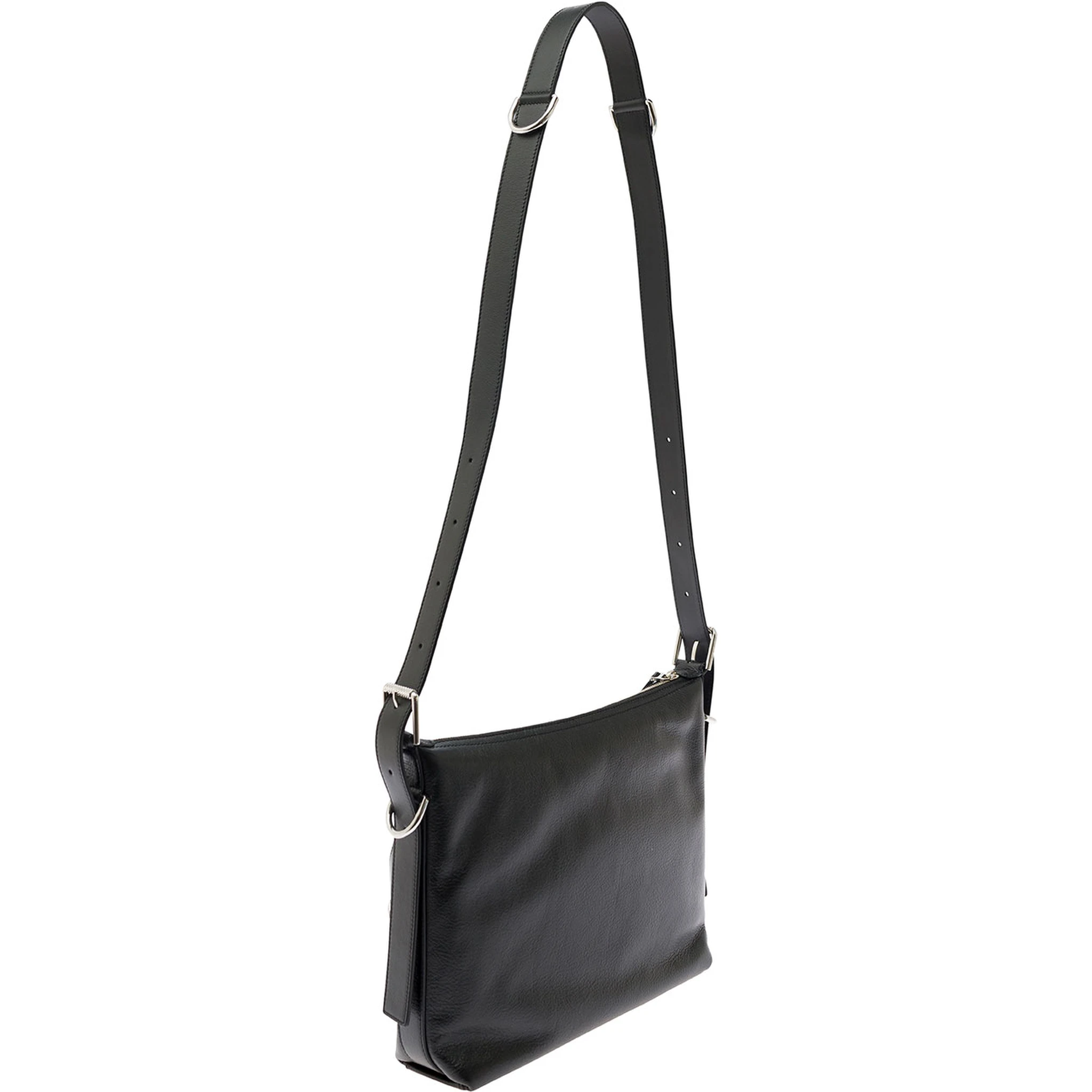 Voyou White Crossbody Bag with Logo and Buckle Detail in Leather Man