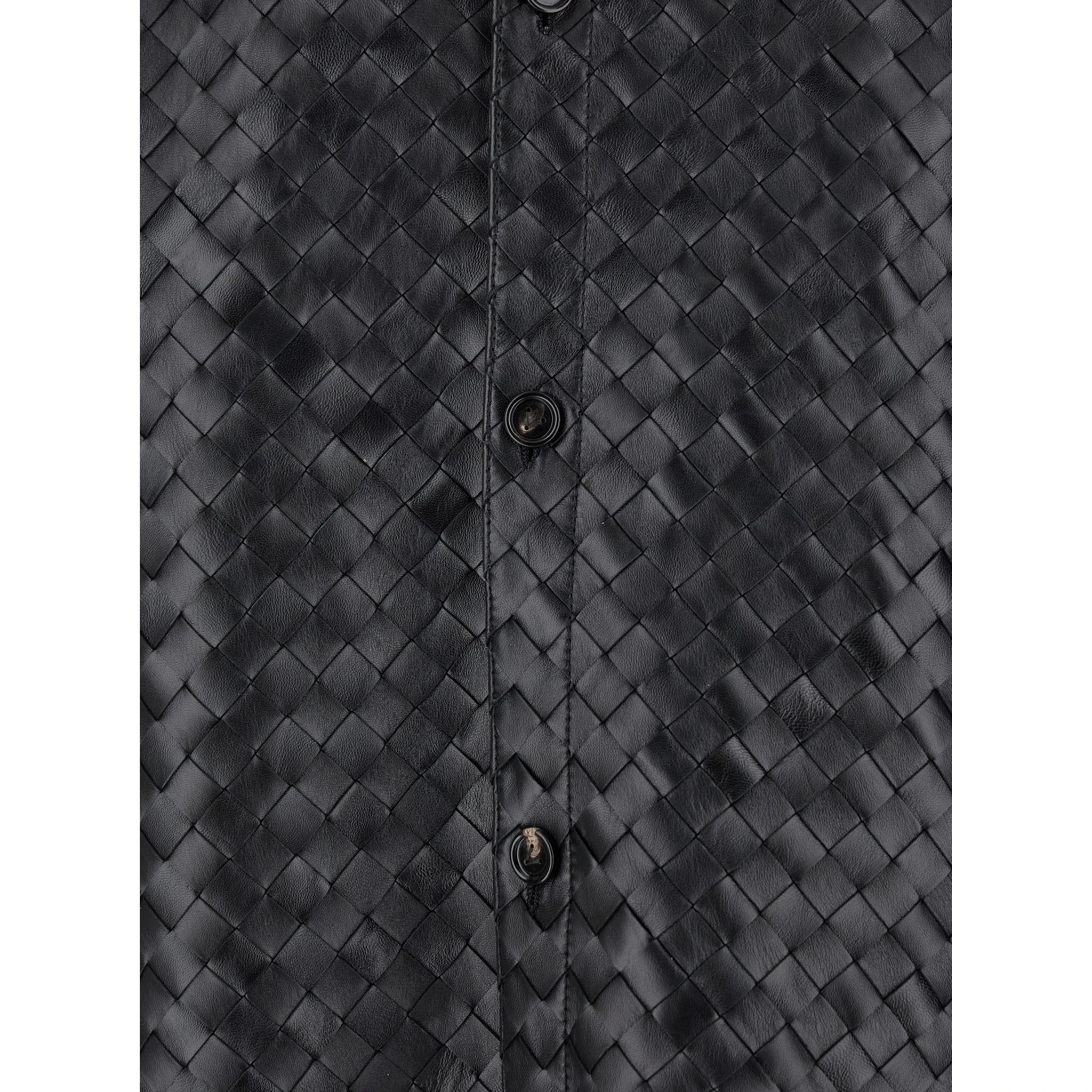 Black Oversize Jacket in Braided Leather Man