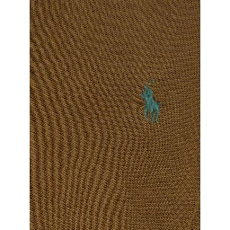 "Slim Fit" Brown Polo Shirt with Classic Collar and Pony Embroidery on the Front in Cotton Man