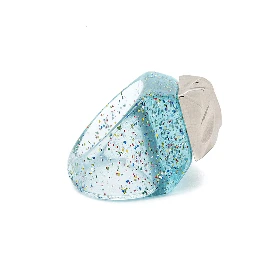 La Manso Womans Mountains Silver Peak  Glittered Plastic Ring