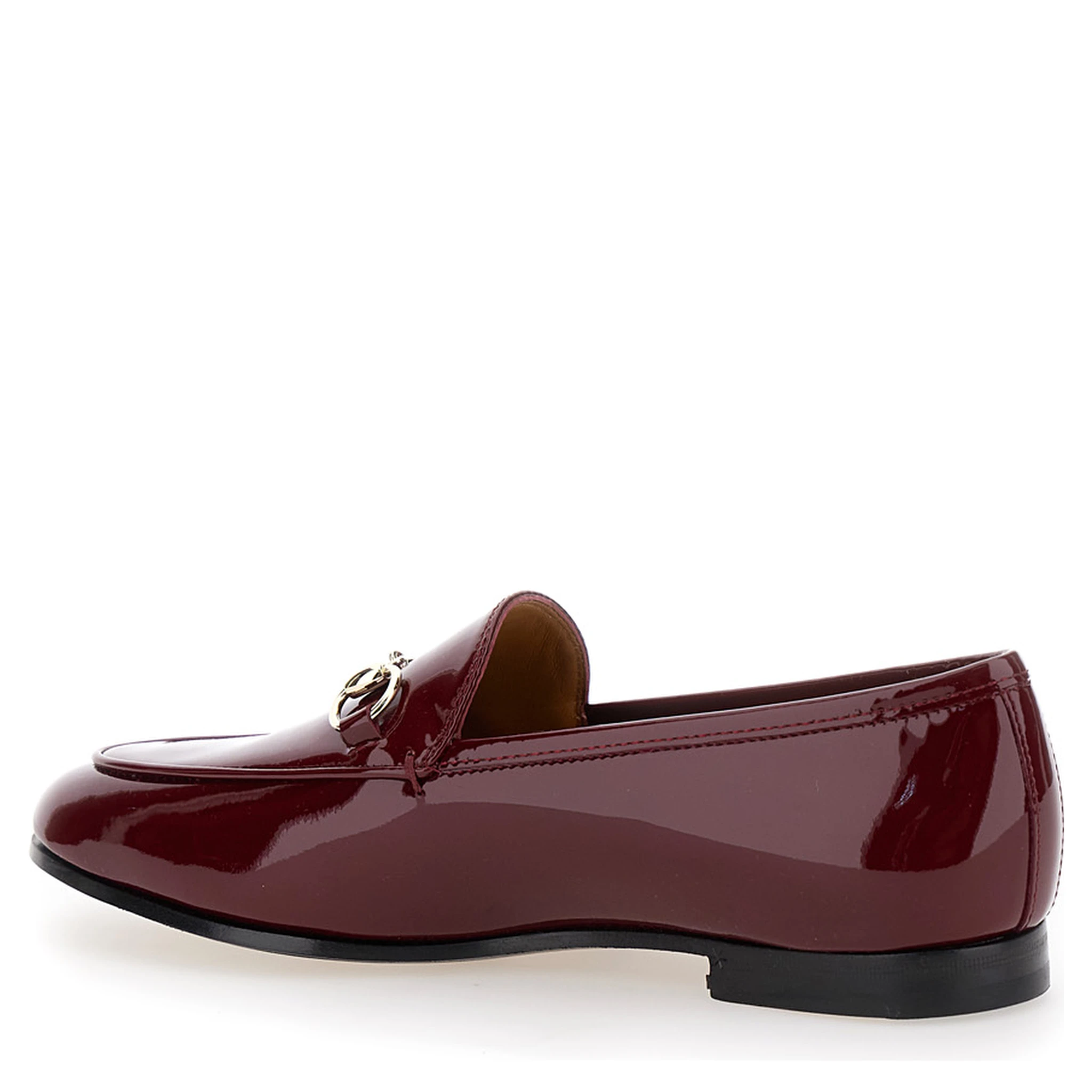 Jordan Bordeaux Loafers with Horsebit Detail in Patent Leather Woman