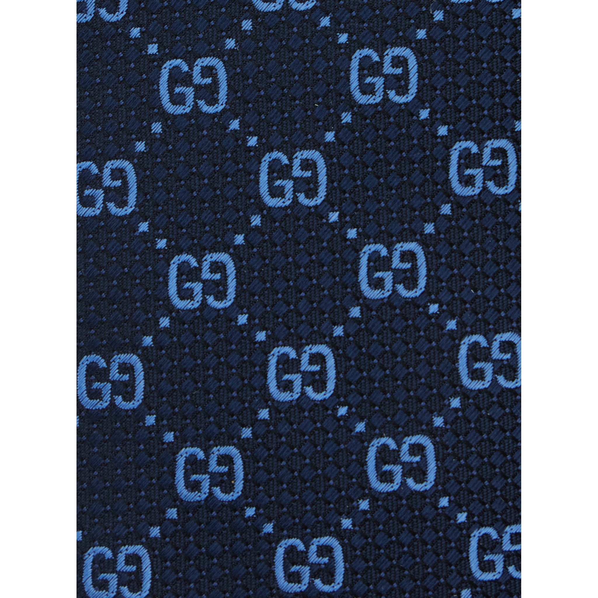 Blue Tie with GG All-Over Motif in Silk Man