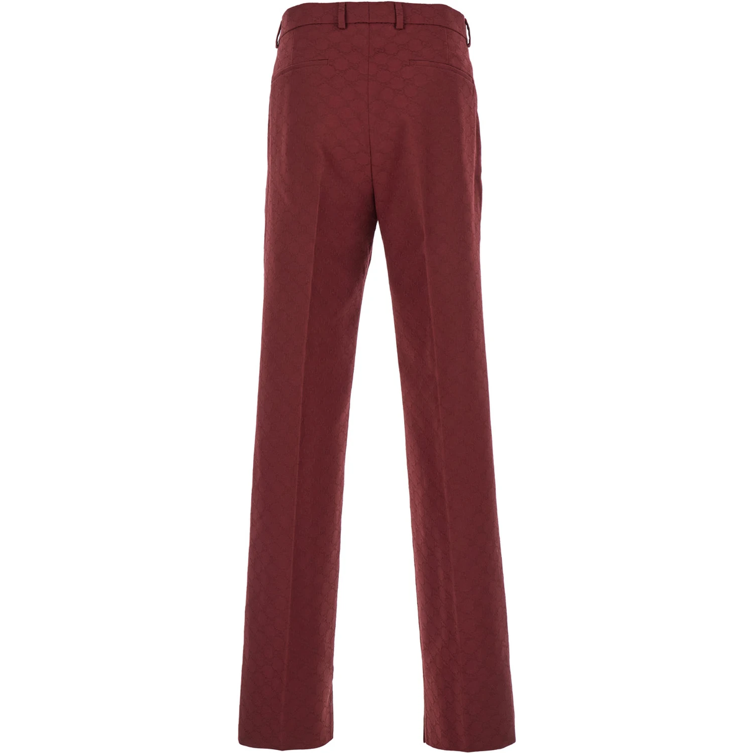 Bordeaux Straight Pants with GG Motif in Cotton Man