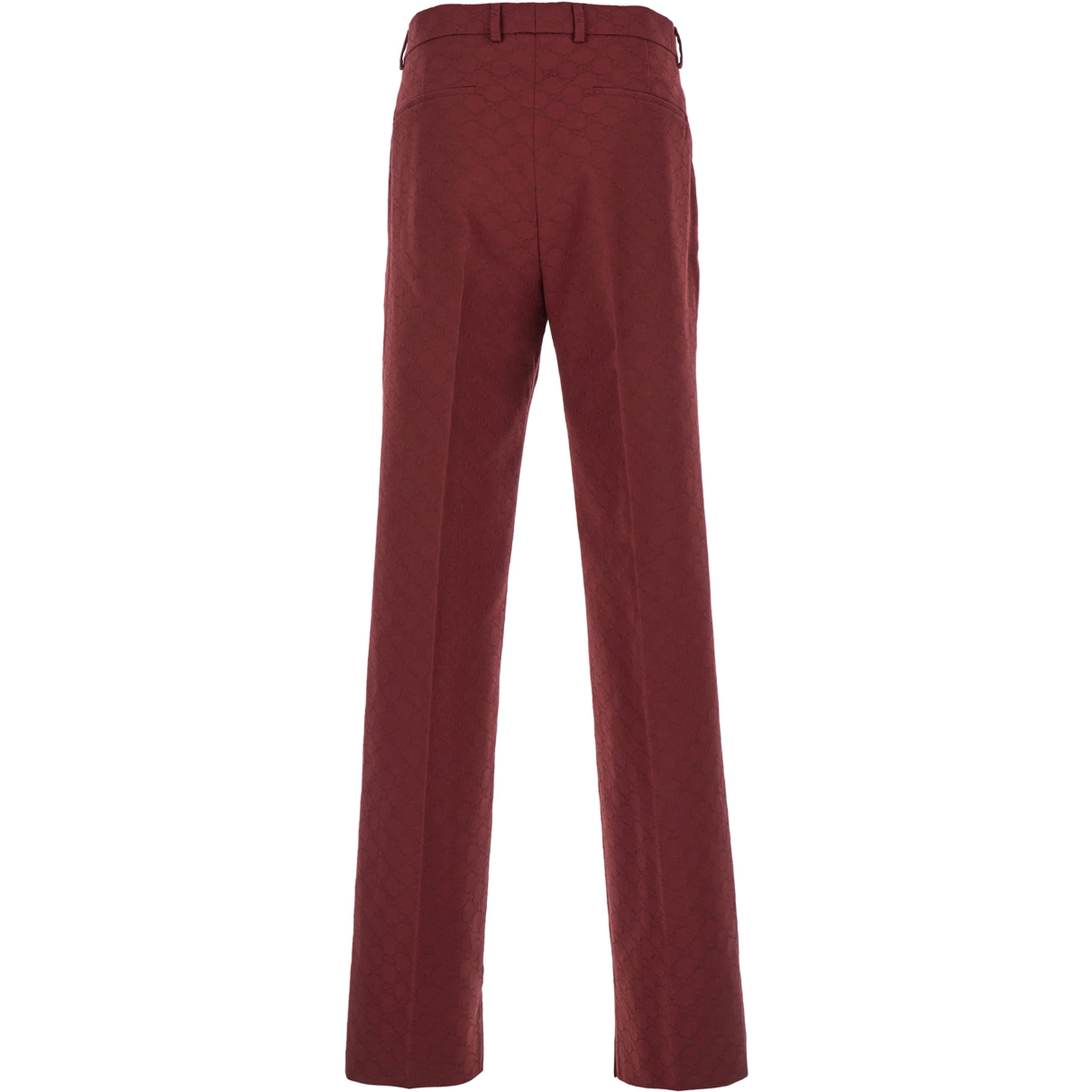 Bordeaux Straight Pants with GG Motif in Cotton Man