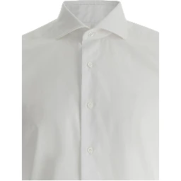 White Shirt with Classic Collar in Cotton Man