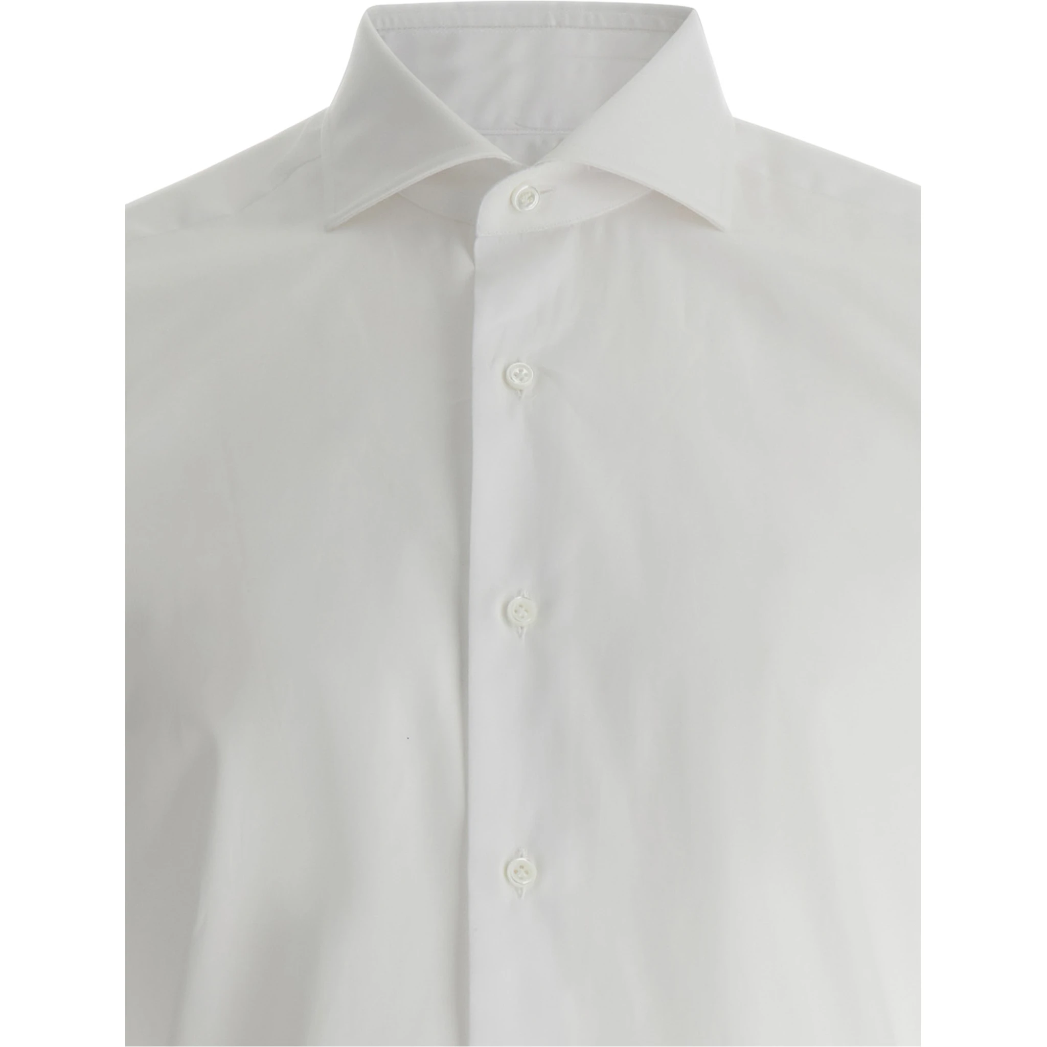 White Shirt with Classic Collar in Cotton Man