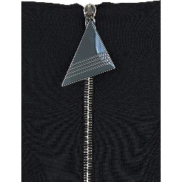 Mini Black Dress with Branded Zip Puller in Tech Fabric Woman