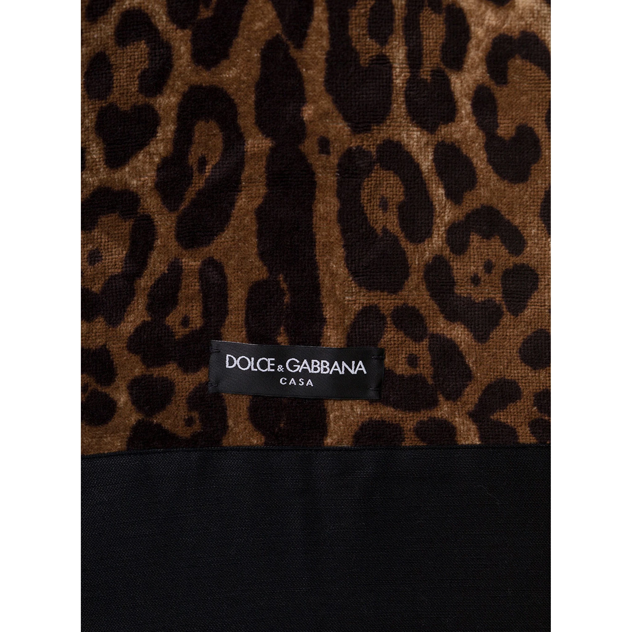 Multicolor Kimono Bathrobe with All-Over Leopard Print in Cotton Dolce & Gabbana