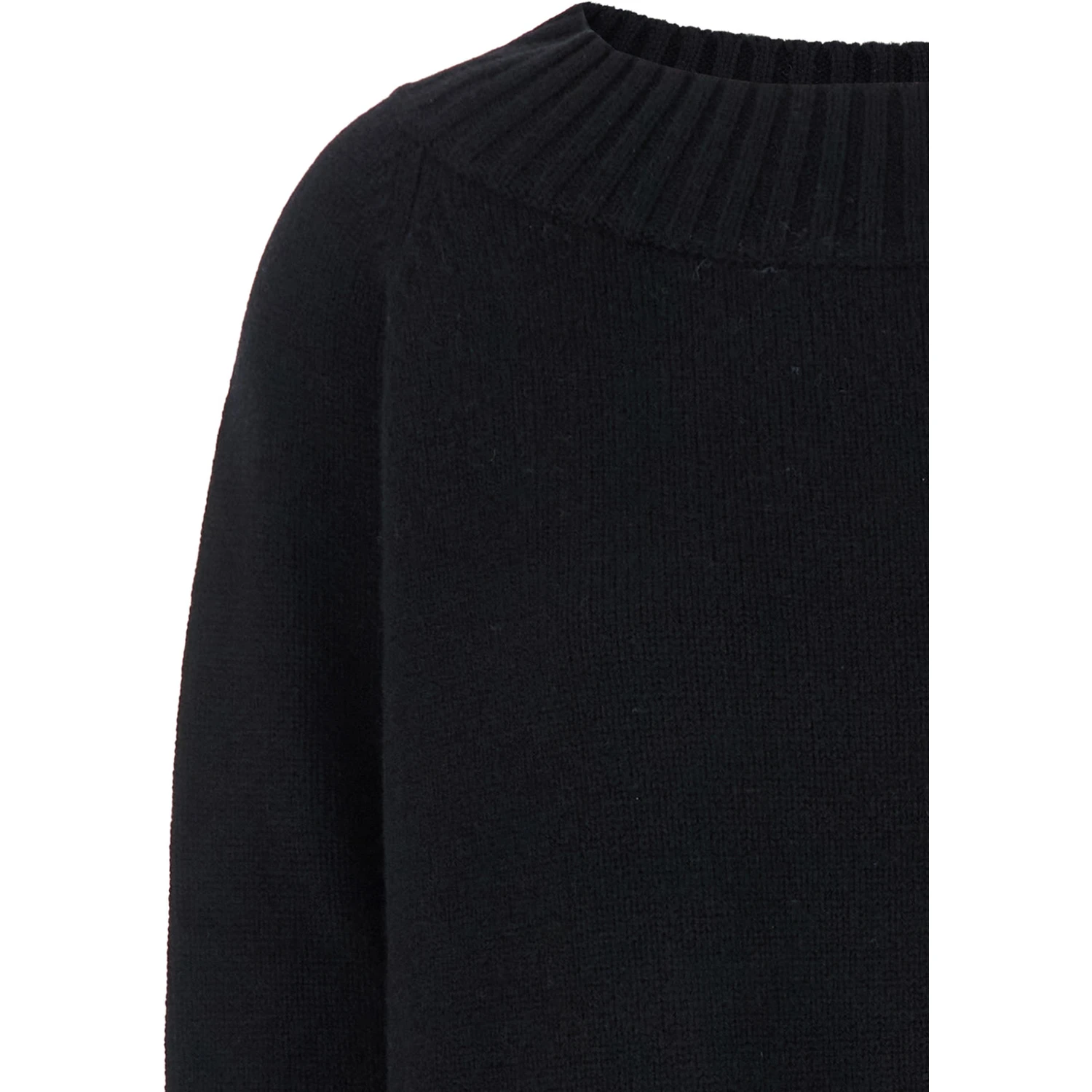Radames Black Sweater with Boat Neckline in Wool and Cashmere Woman