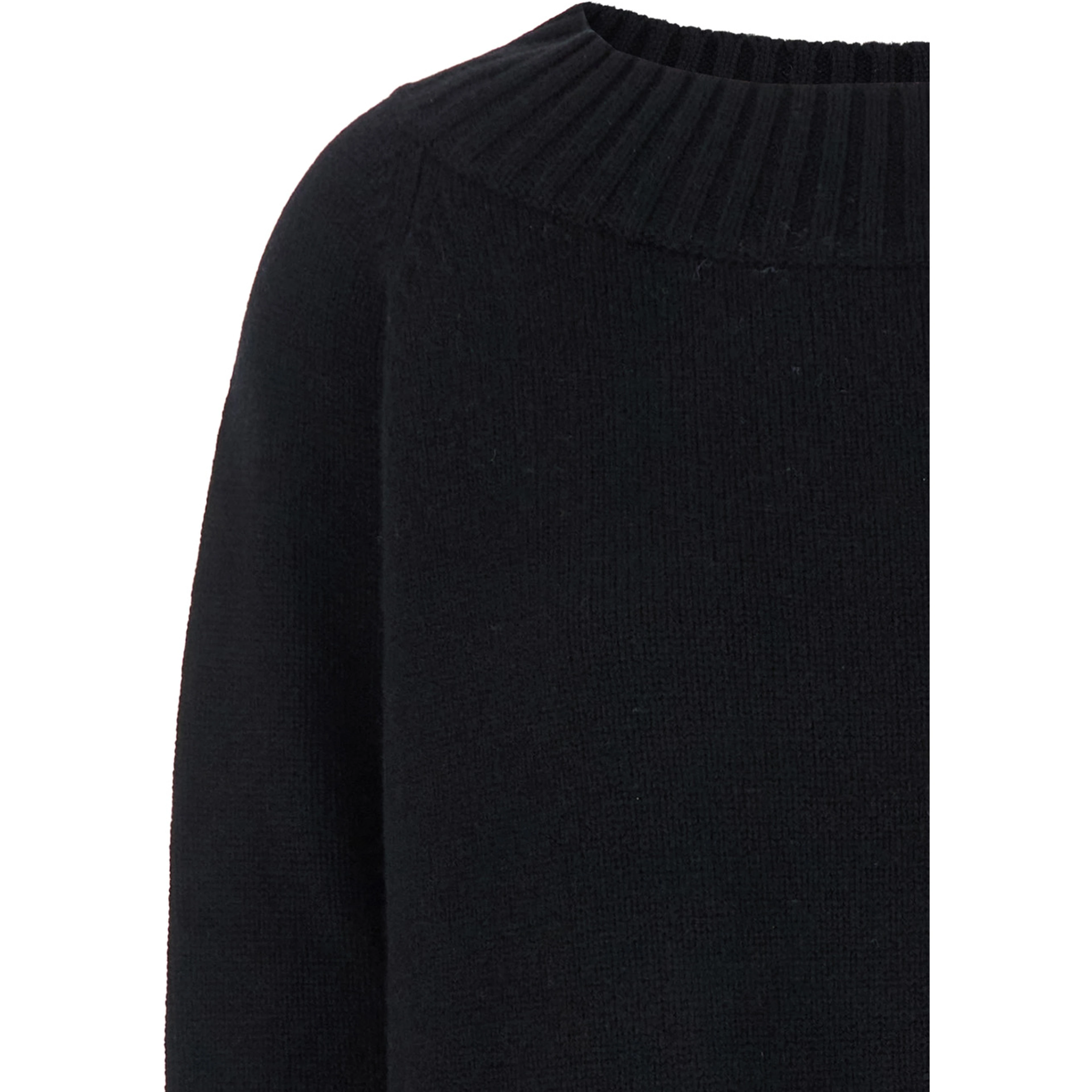 Radames Black Sweater with Boat Neckline in Wool and Cashmere Woman