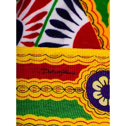 Multicolor Kimono Bathrobe with All-Over Carretto Siciliano Print in Cotton Dolce & Gabbana