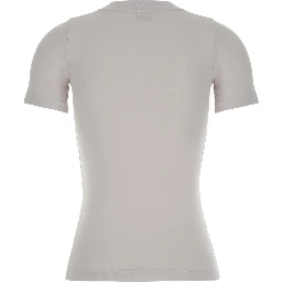 Off White T-Shirt with Beverly Hills Embroidery in Peeling Stretch Jersey Woman