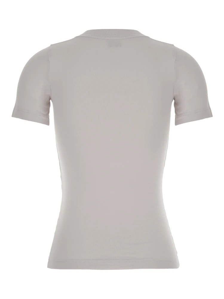 Off White T-Shirt with Beverly Hills Embroidery in Peeling Stretch Jersey Woman alternative