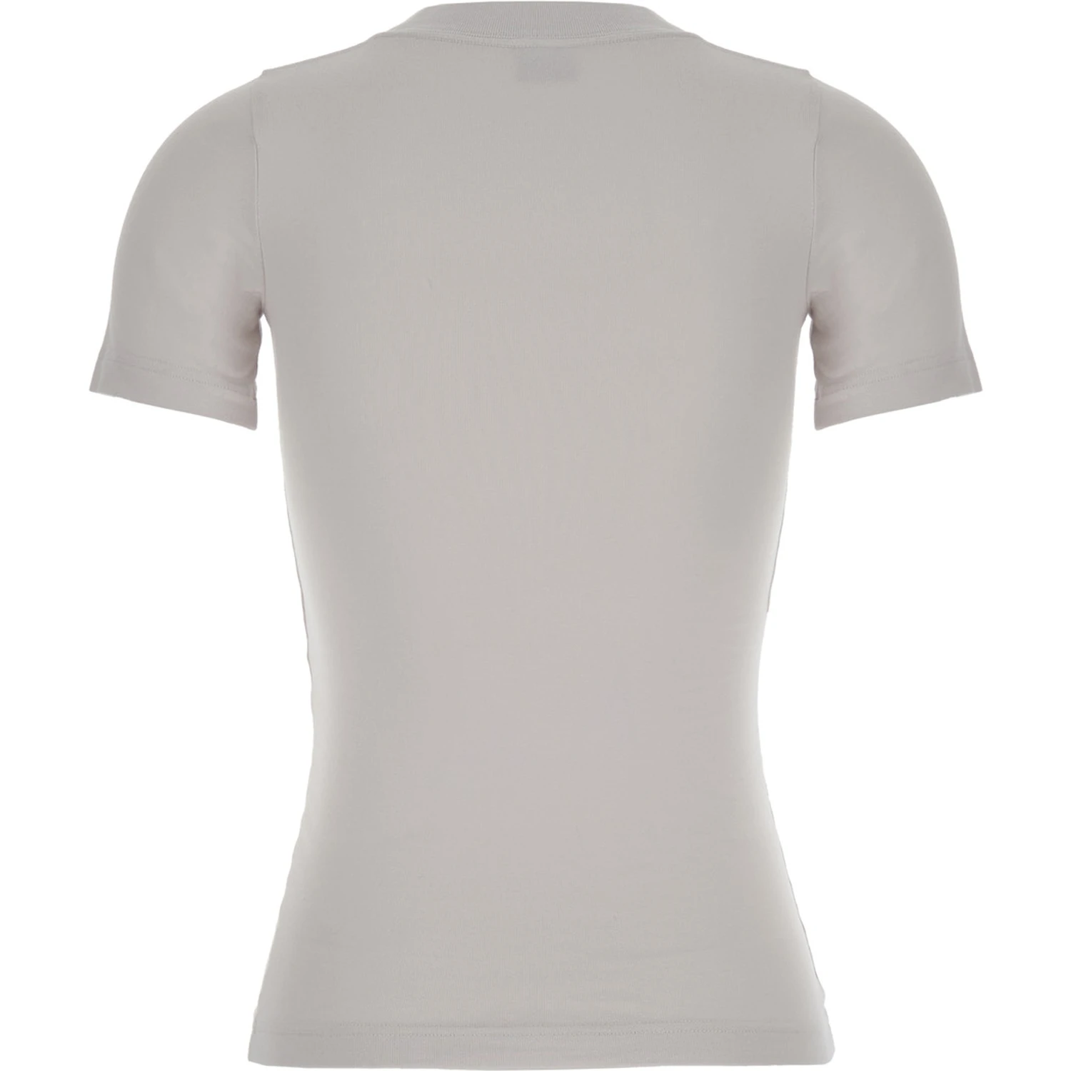 Off White T-Shirt with Beverly Hills Embroidery in Peeling Stretch Jersey Woman