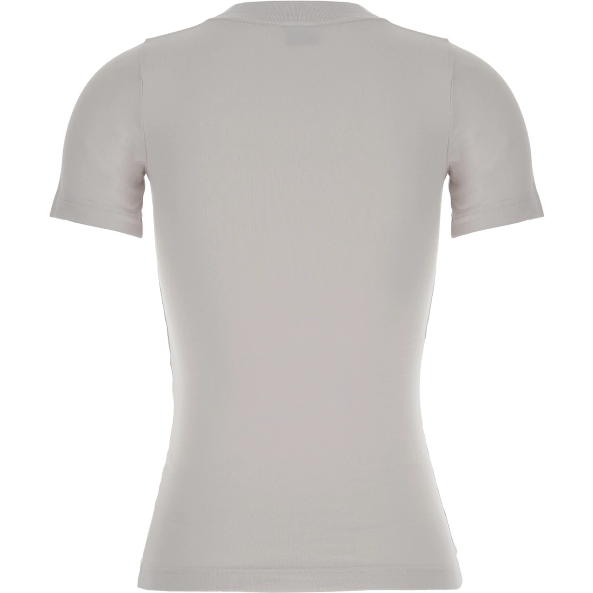 Off White T-Shirt with Beverly Hills Embroidery in Peeling Stretch Jersey Woman