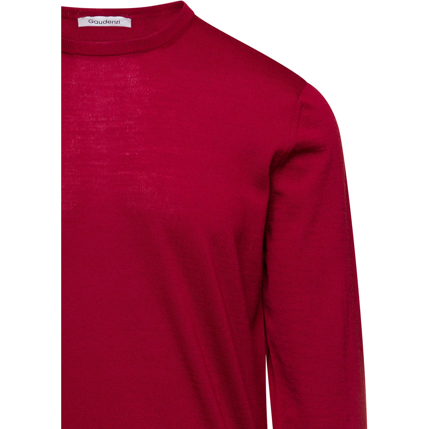Red Crewneck Sweater with Long Sleeves in Cashmere Man Gaudenzi