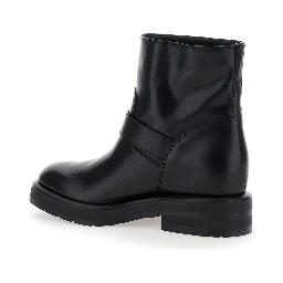 Coddington Black Ankle Boots with Paddington Buckle in Leather Woman