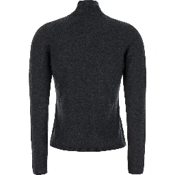 كنزة Adda الرمادية ذات الرقبة العالية من الكشمير للنساء