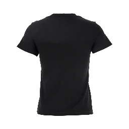 Black Crewneck T-Shirt with Skull Embroidery on the Front in Cotton Woman