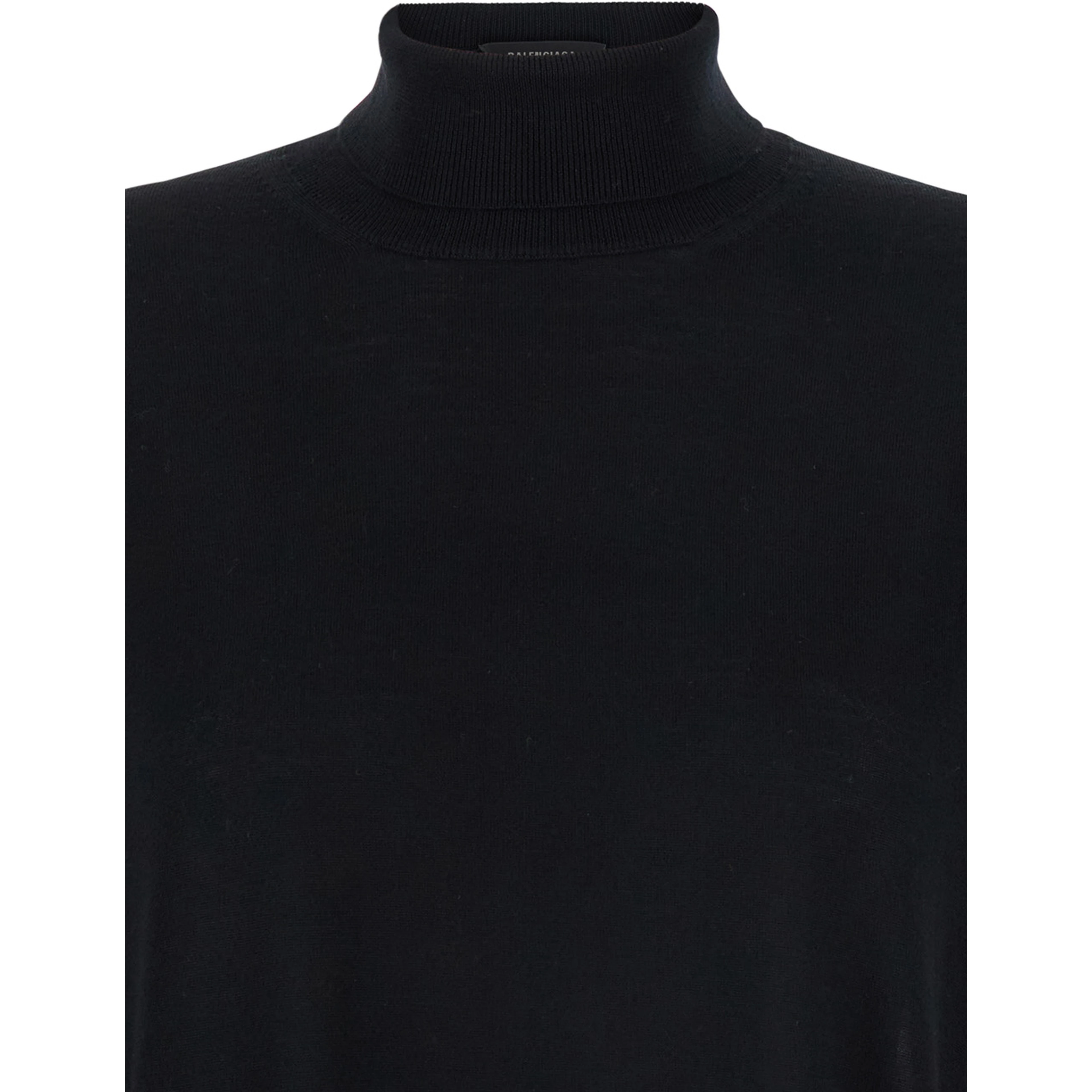 Livia Black Sweater with High Neck in Wool Woman