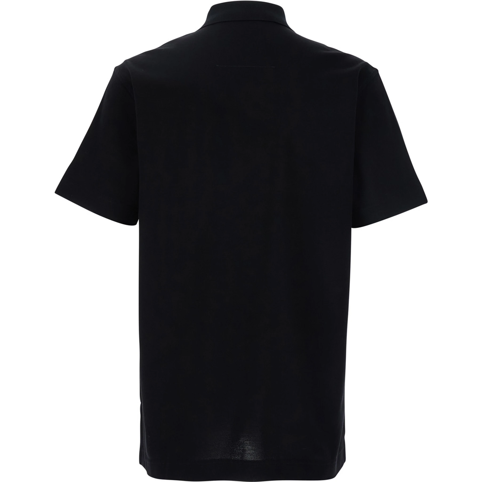 Black Polo Shirt with Logo Embroidery on the Front in Cotton Man
