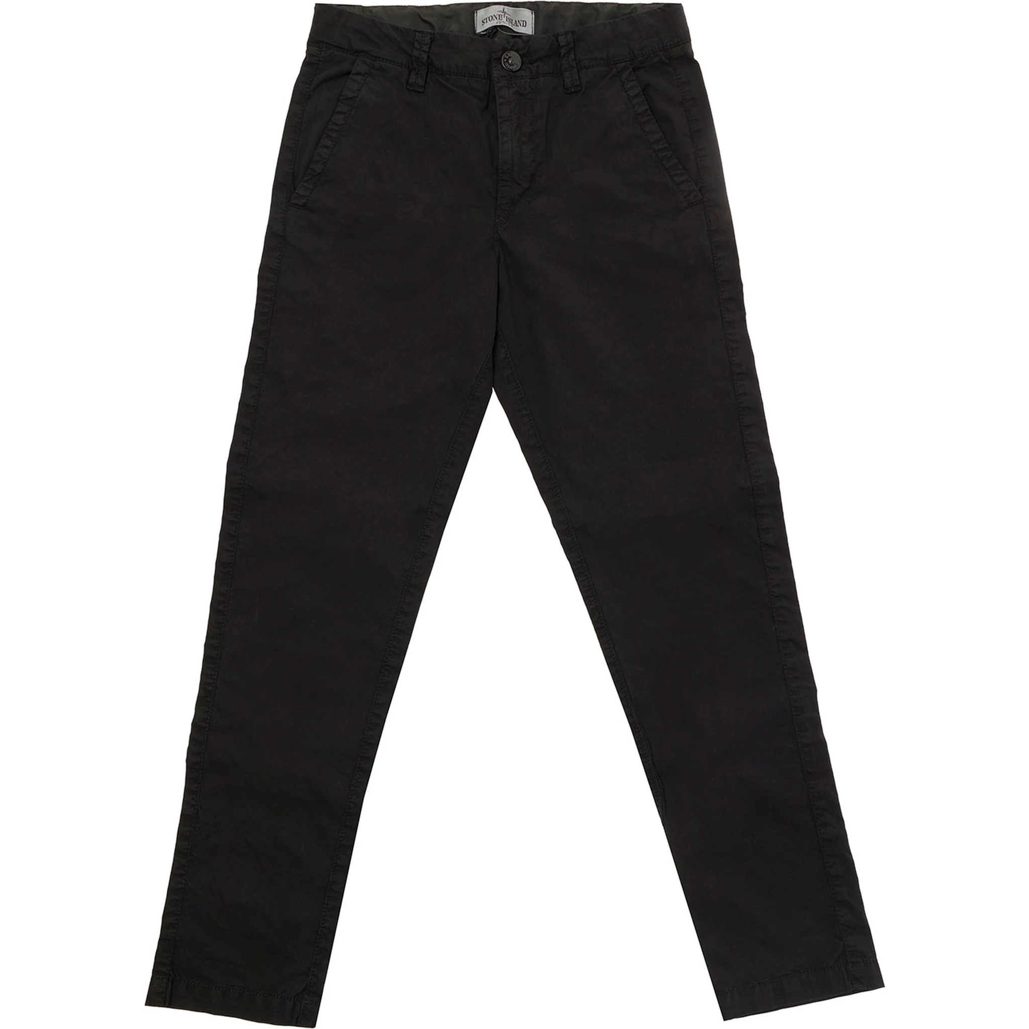 Black Straight Pants with Logo Patch in Denim Boy