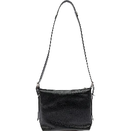 Voyou White Crossbody Bag with Logo and Buckle Detail in Leather Man