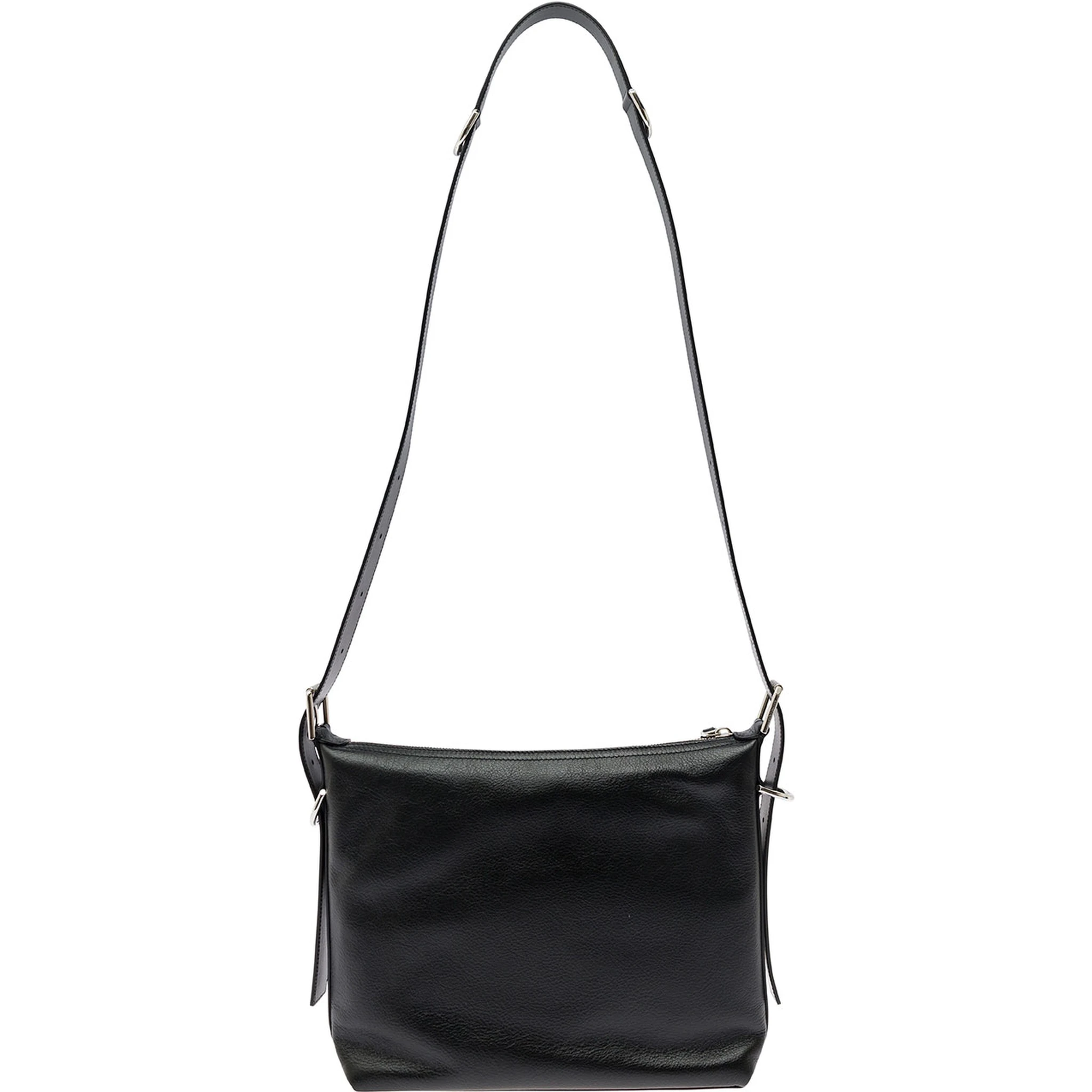 Voyou White Crossbody Bag with Logo and Buckle Detail in Leather Man