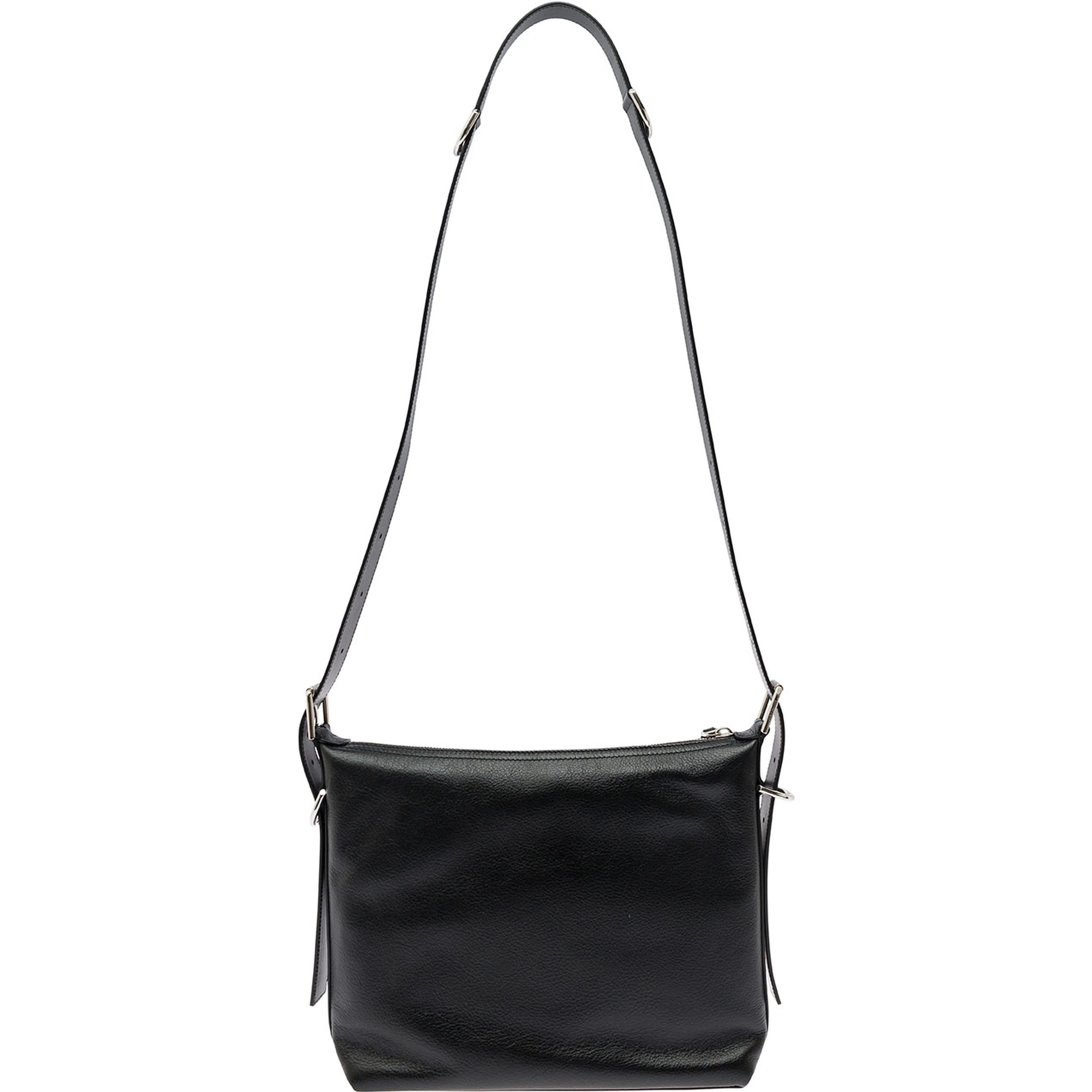 Voyou White Crossbody Bag with Logo and Buckle Detail in Leather Man