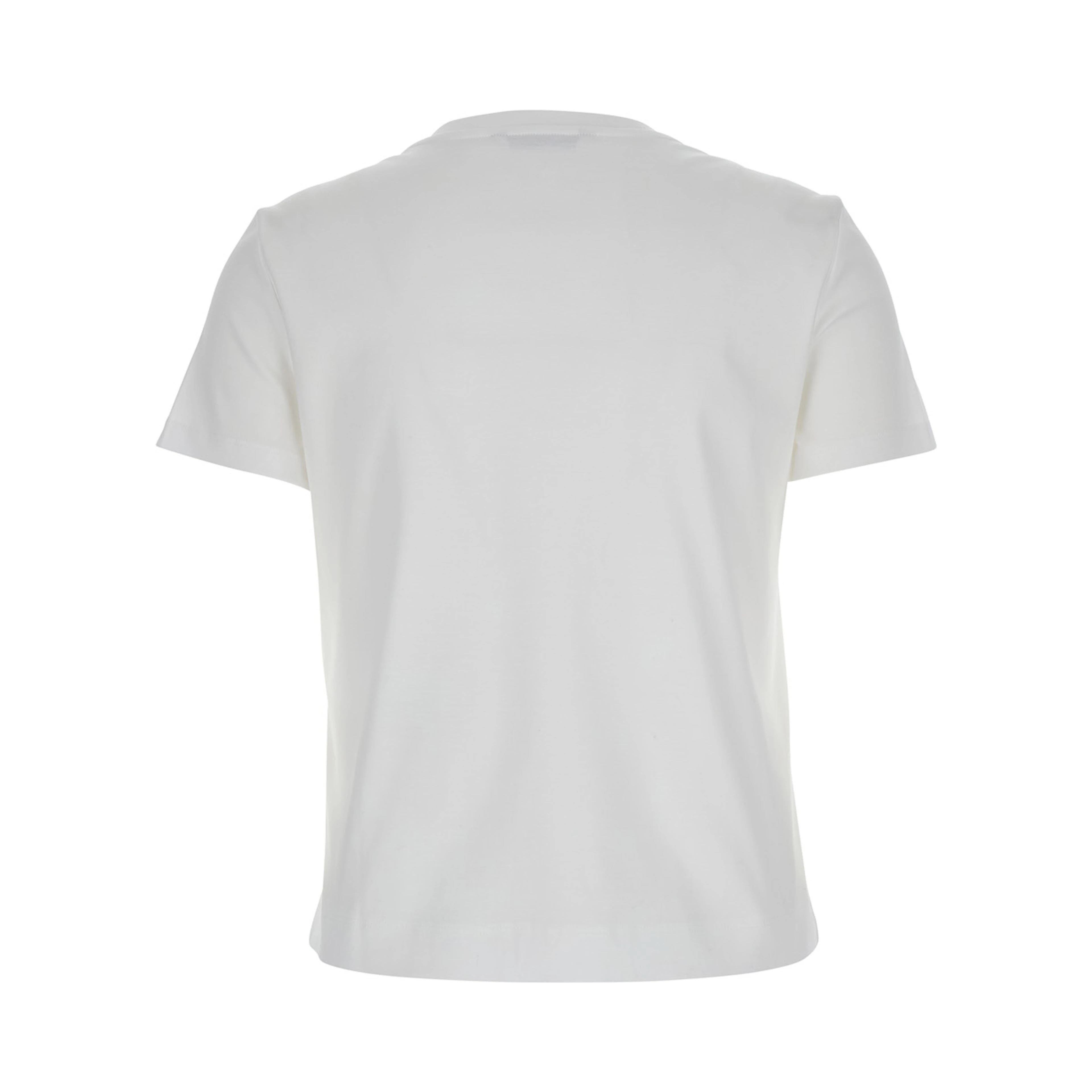 Nerina White Crewneck T-Shirt with Tonal Logo Lettering on the Front in Cotton Woman