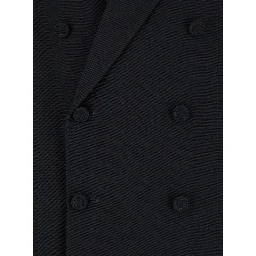 Black Double-Breasted Suit with G Detail in Wool Man
