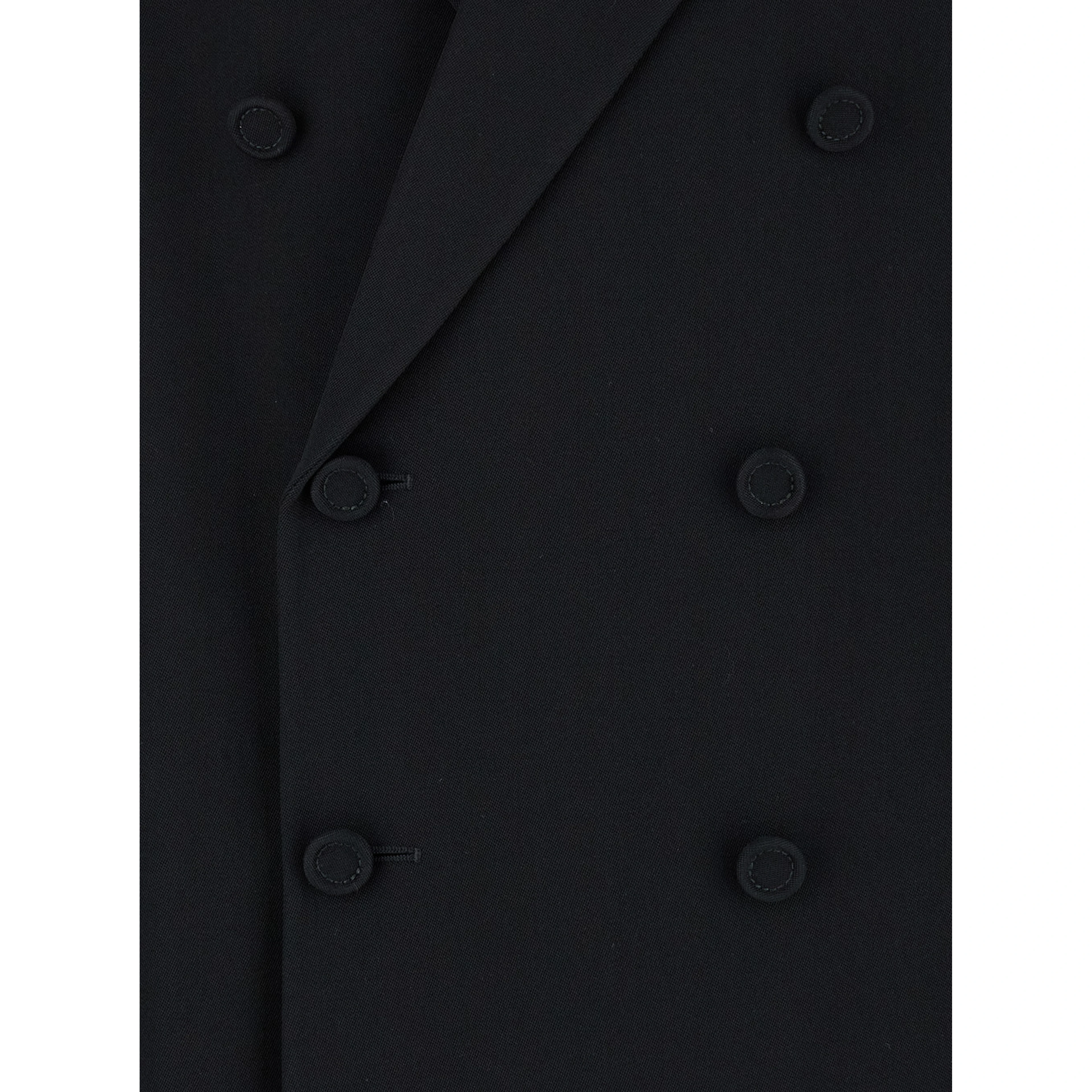 Black Double-Breasted Suit with G Detail in Wool Man