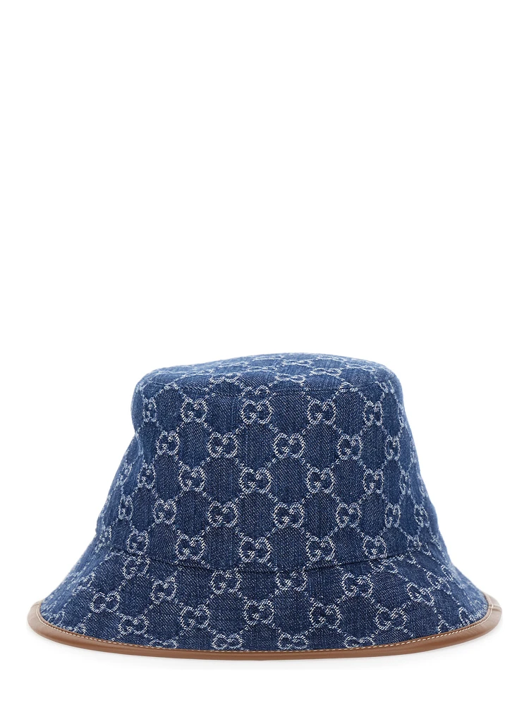 Blue Bucket Hat in GG Canvas Woman