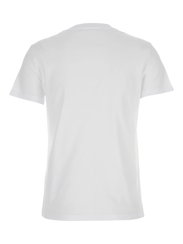 White T-Shirt with Logo Printed on the Chest in Cotton Woman alternative