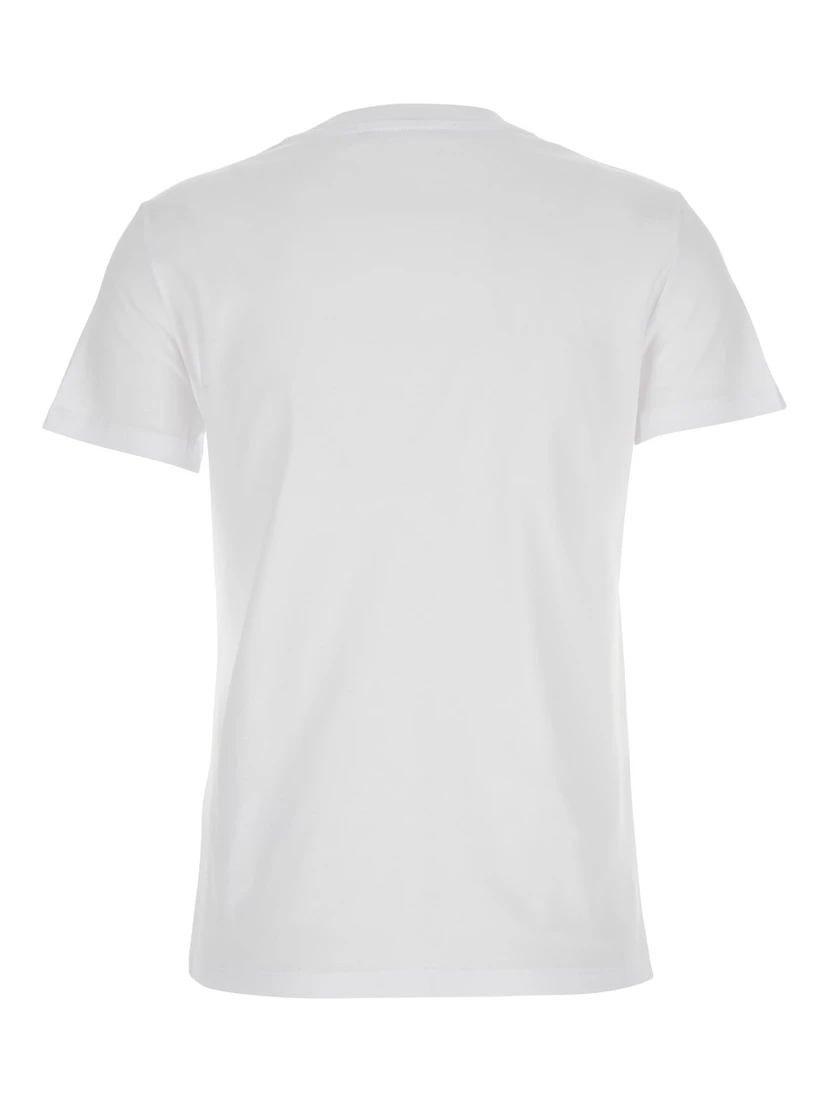 White T-Shirt with Logo Printed on the Chest in Cotton Woman
