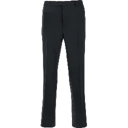 Black Tailored Pants with GG Logo Embroidered on the Back in Wool Man