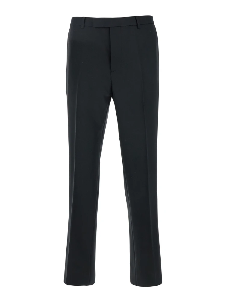 Black Tailored Pants with GG Logo Embroidered on the Back in Wool Man