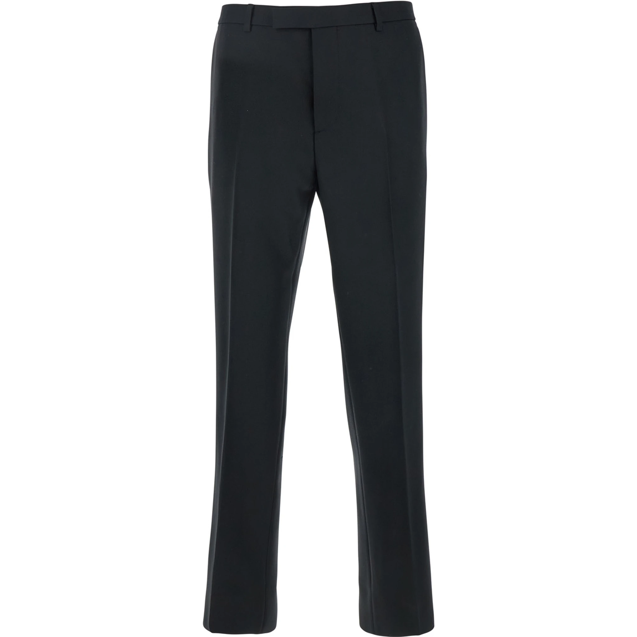 Black Tailored Pants with GG Logo Embroidered on the Back in Wool Man