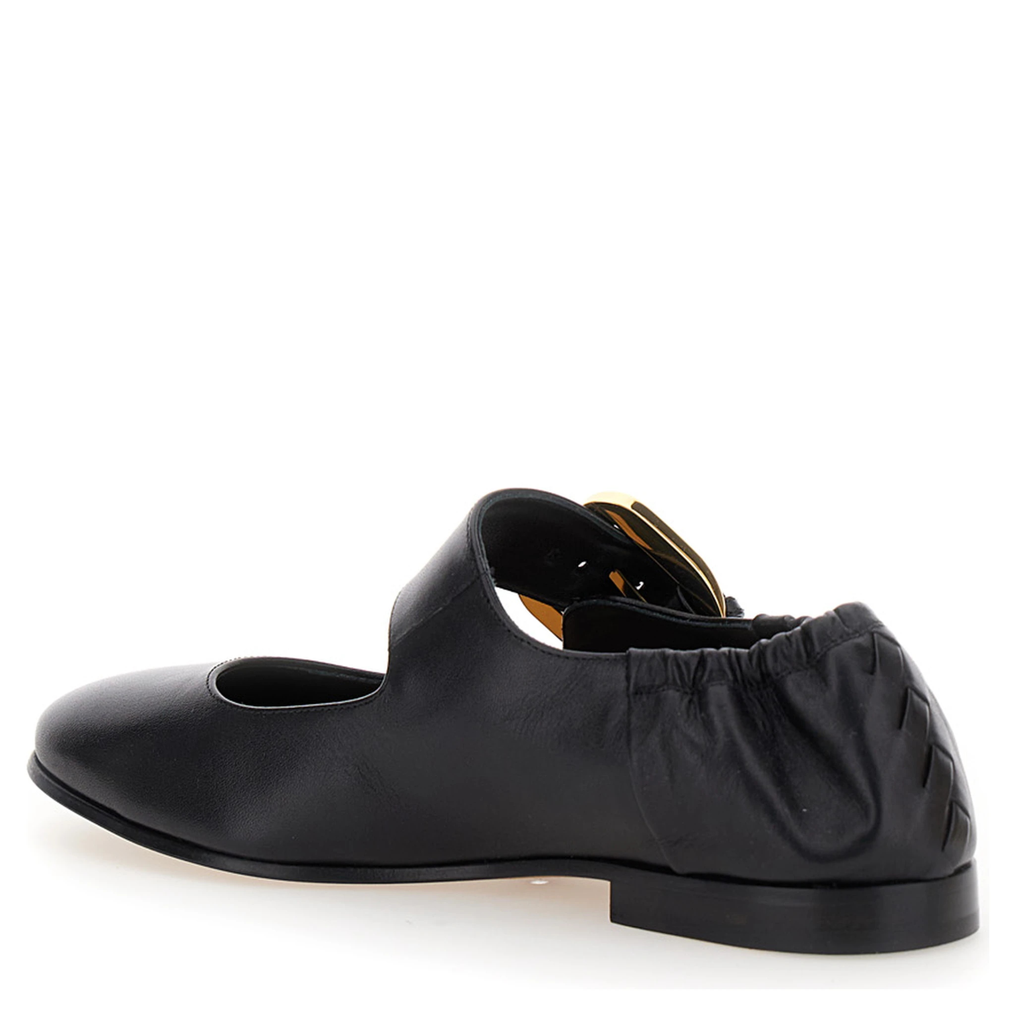 Astaiere Black Slip-On Mary Janes with Maxi Buckle in Leather Woman
